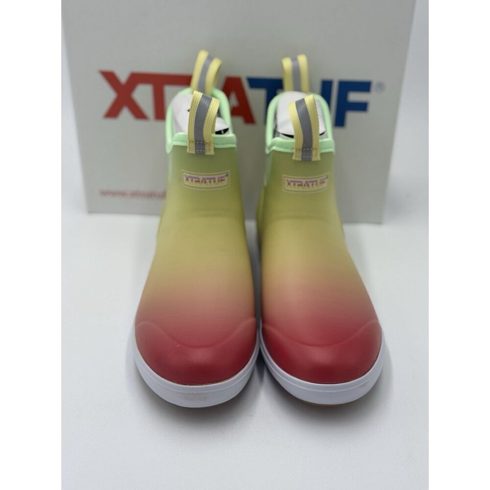 XTRATUF Women's Ankle Deck Boot Yellow Aurora New In Box Size 8 - Picture 2 of 8